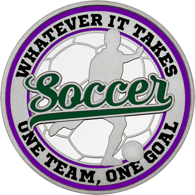 Dark Green "Soccer" with Purple Outer Circular Borders